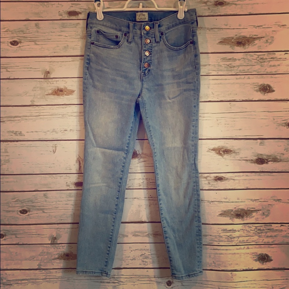 Jcrew 9” high rise toothpick jeans